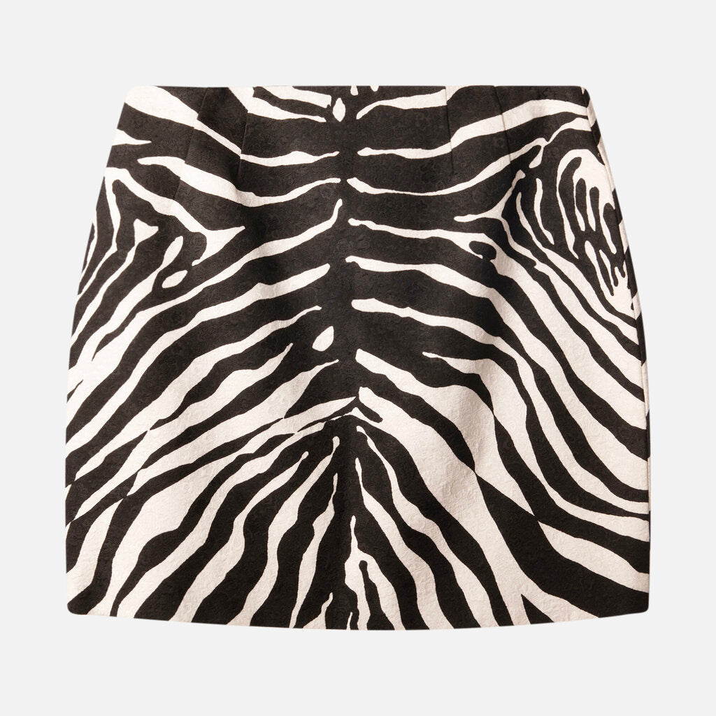 Dolce & Gabbana Black/White Zebra Print Viscose/Rayon Skirt