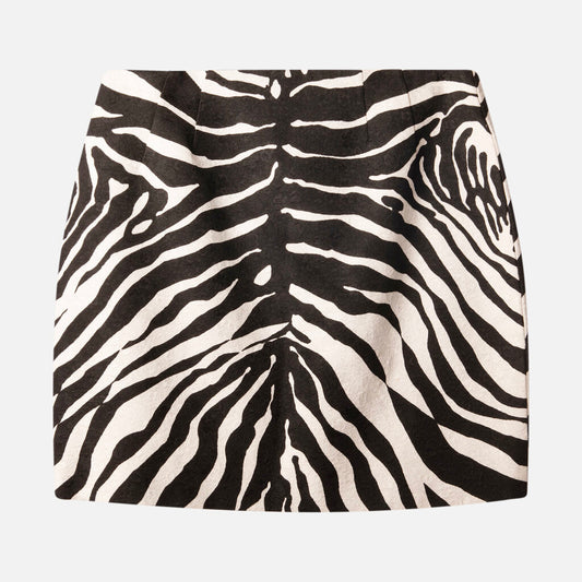 Dolce & Gabbana Black/White Zebra Print Viscose/Rayon Skirt