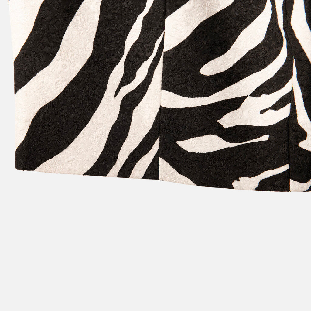 Dolce & Gabbana Black/White Zebra Print Viscose/Rayon Skirt