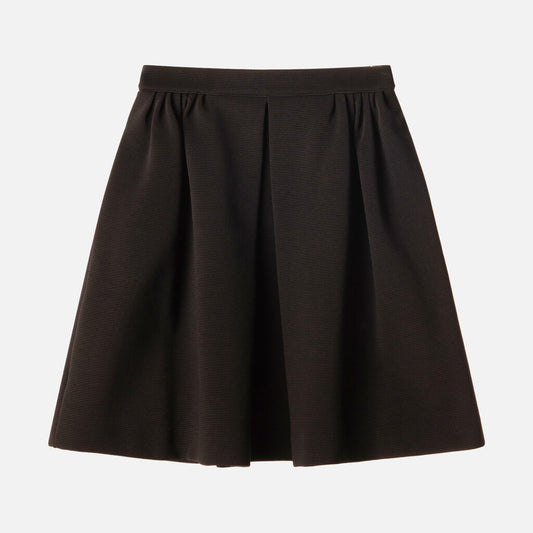 Miu Miu Black Poly Pleated Mini Skirt