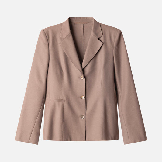 Gucci Taupe Wool Belted Blazer