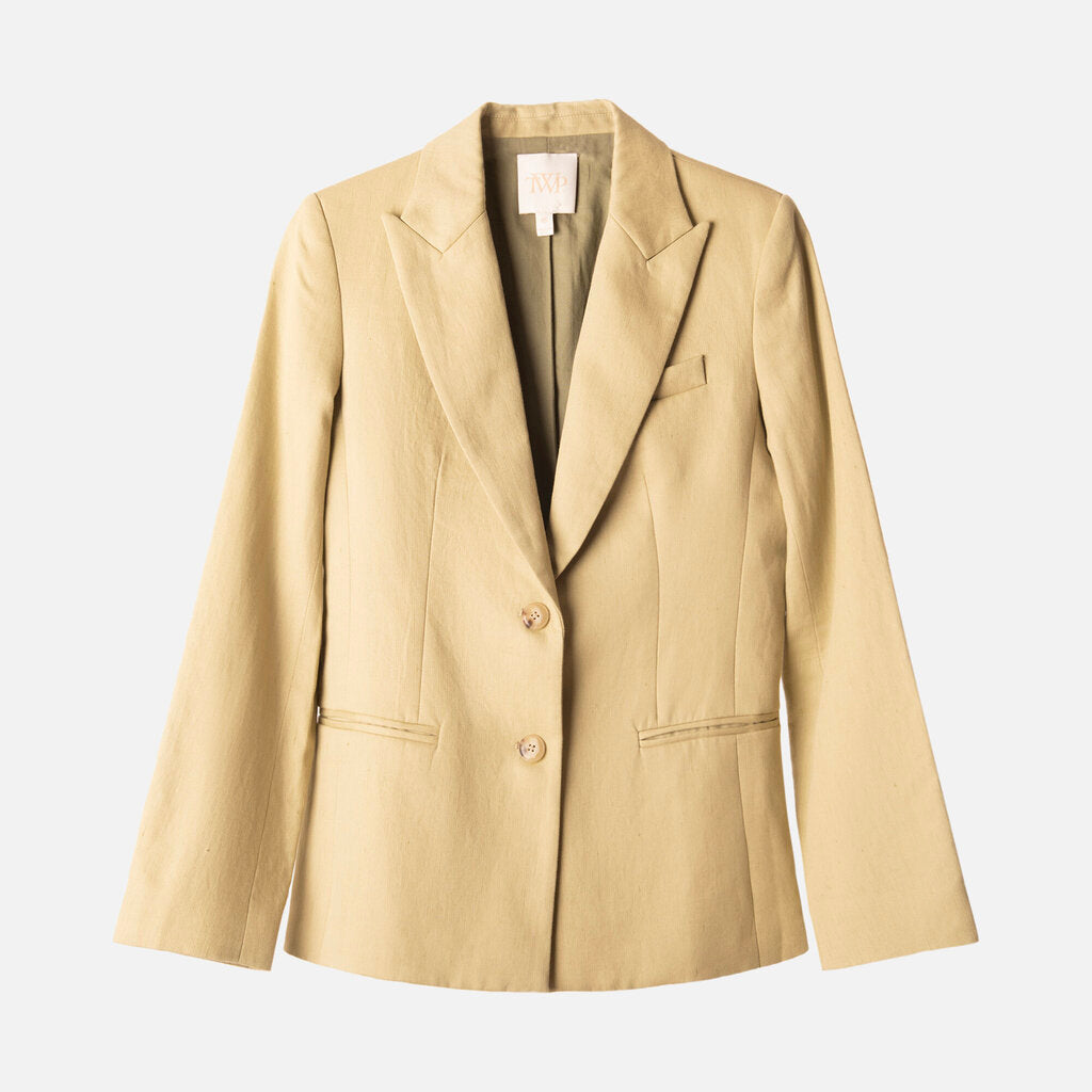 TWP Green Linen/Cotton Blend Blazer