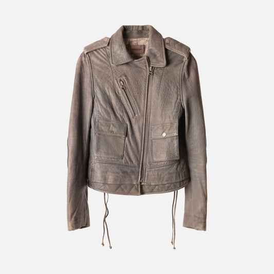 Zadig & Voltaire Blue Leather Moto Jacket