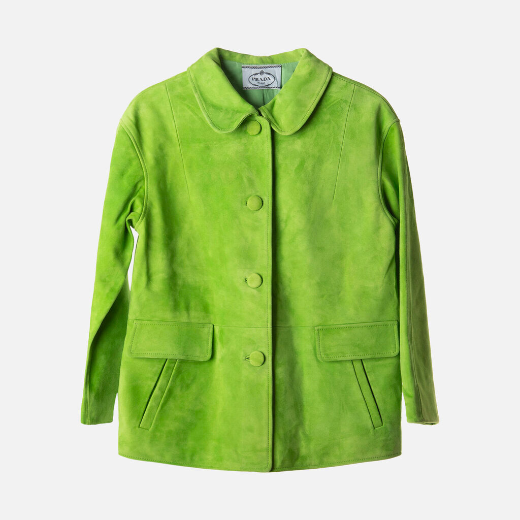 Prada Apple Green Suede Jacket