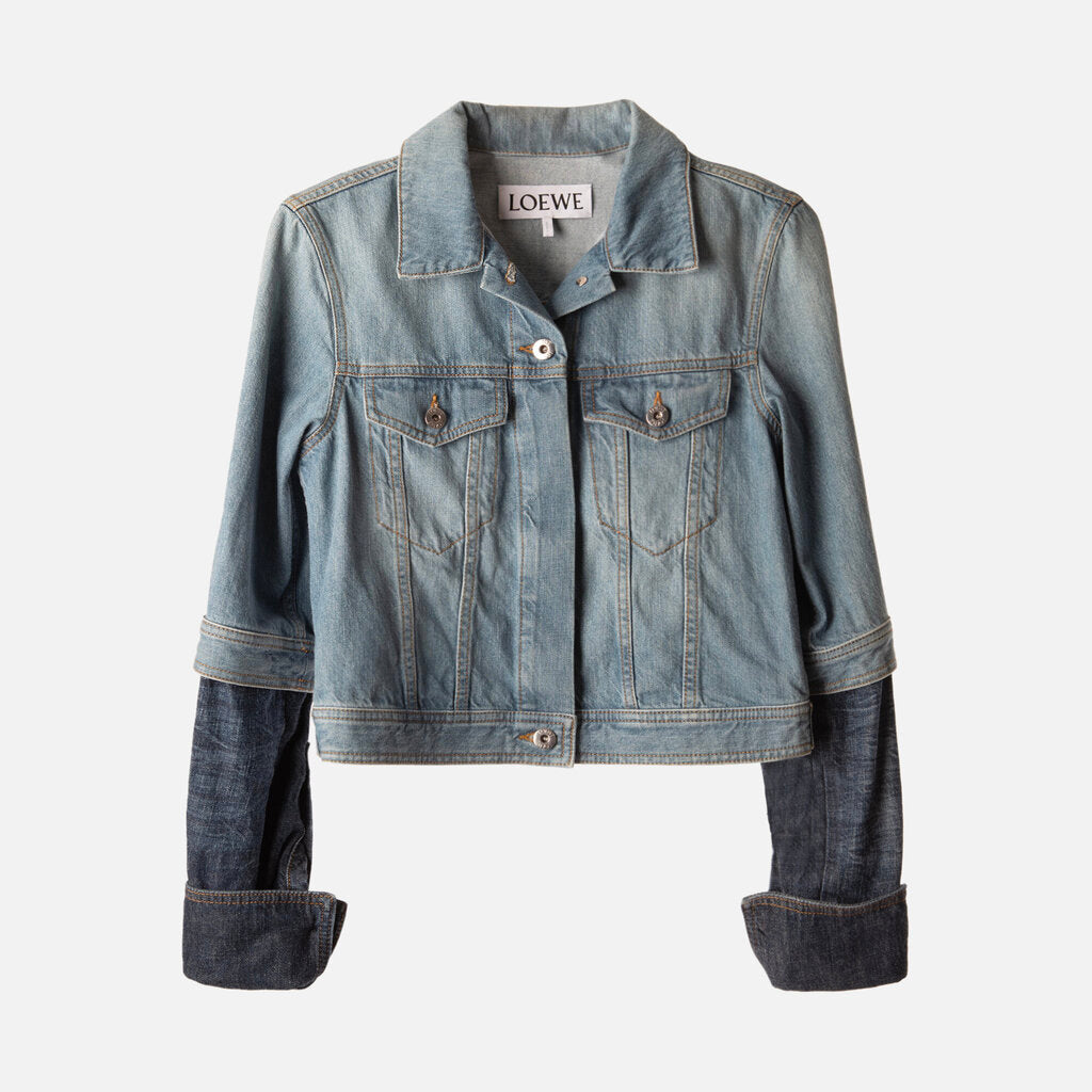 Loewe Blue Denim Two-Tone Layered Sleeve Jacket