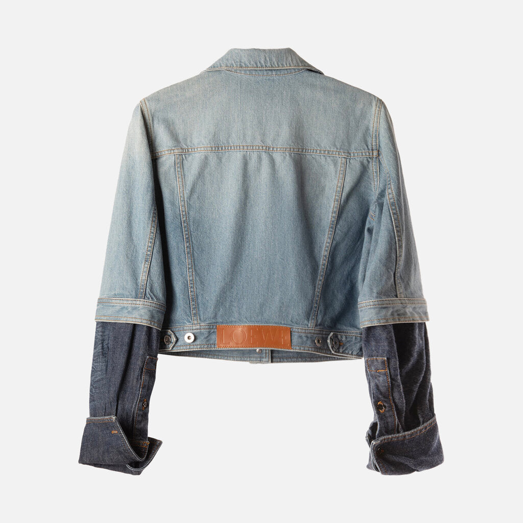 Loewe Blue Denim Two-Tone Layered Sleeve Jacket