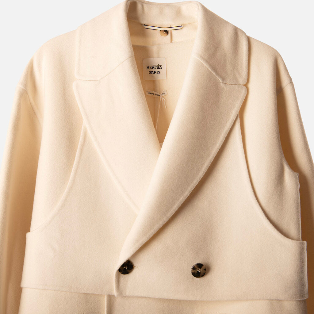 Hermes Cream Cashmere Coat