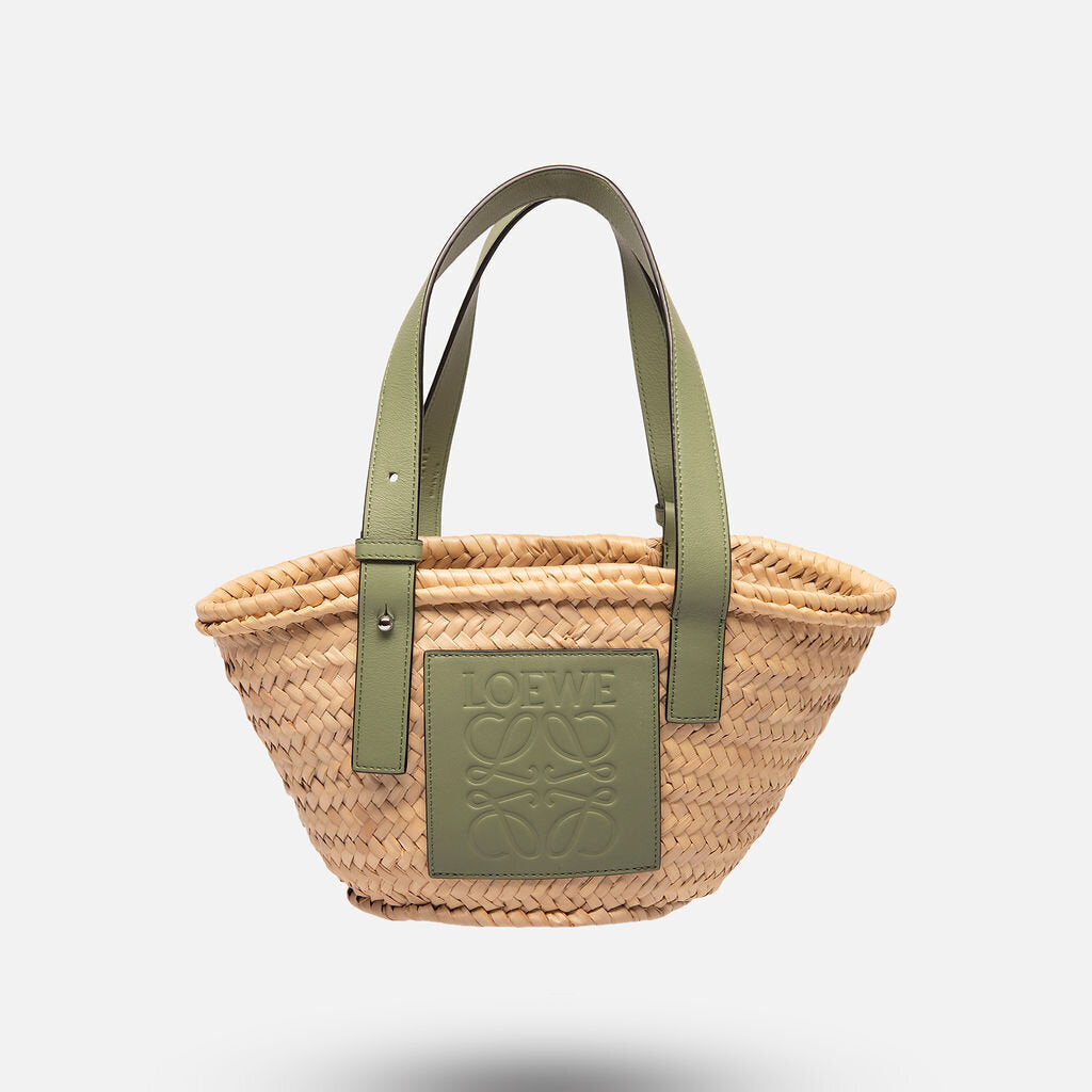 Loewe Avocado Woven Straw Basket