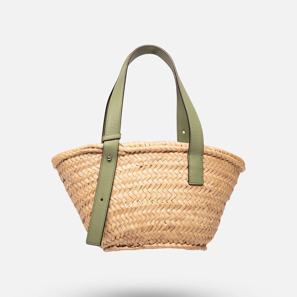Loewe Avocado Woven Straw Basket