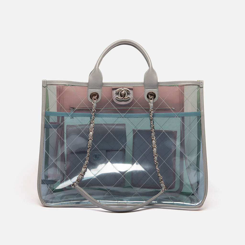 Chanel Pastel Blue, Pink & Green PVC Tote
