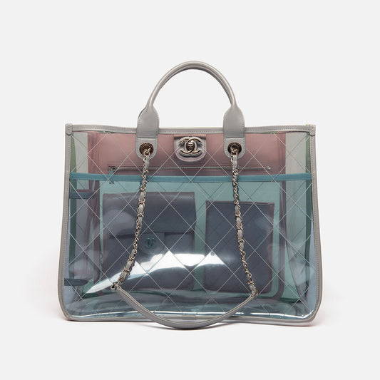 Chanel Pastel Blue, Pink & Green PVC Tote