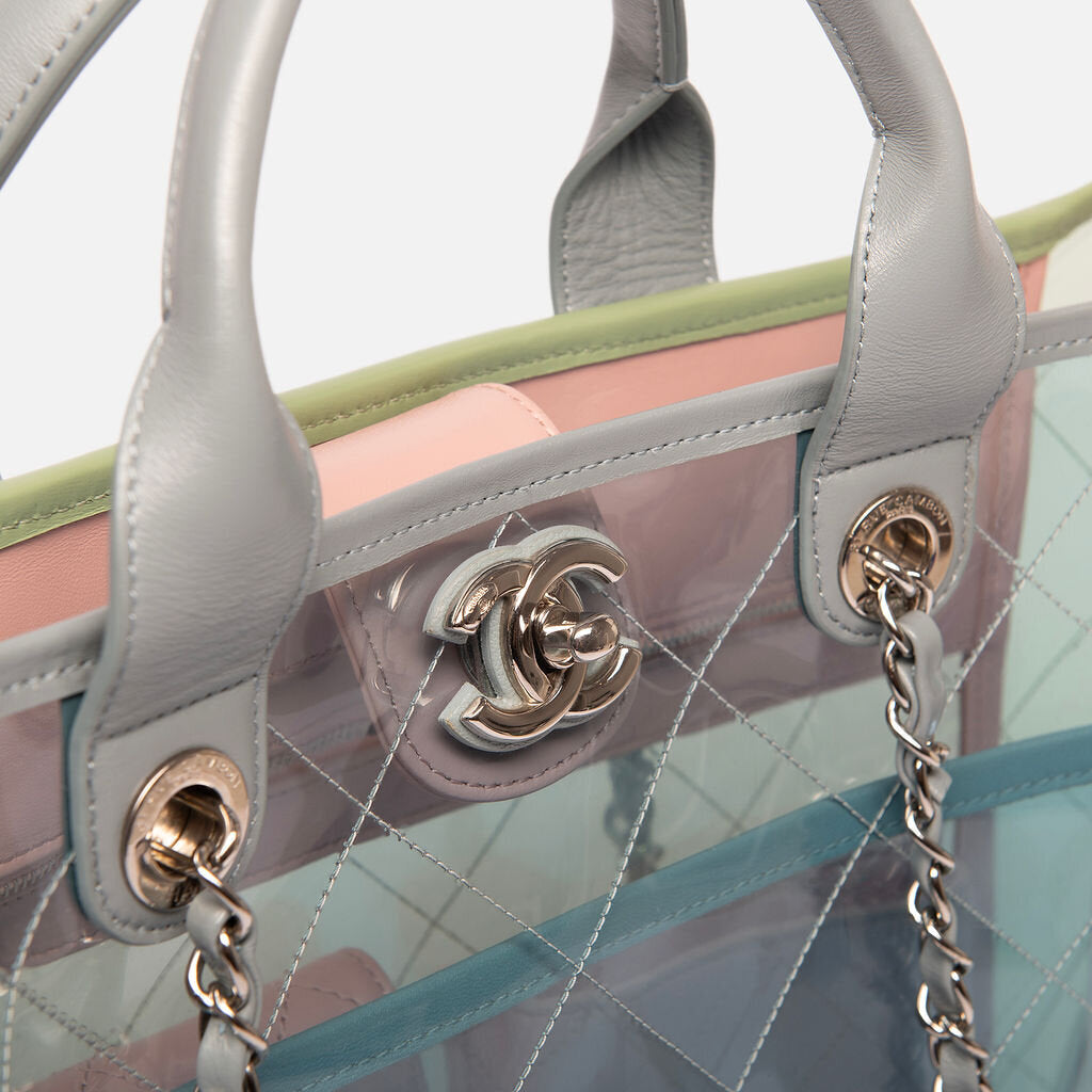 Chanel Pastel Blue, Pink & Green PVC Tote