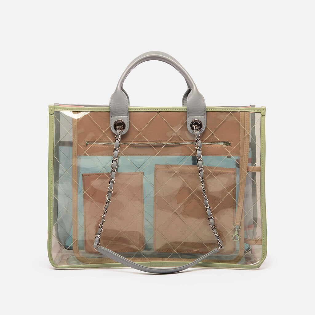 Chanel Pastel Blue, Pink & Green PVC Tote