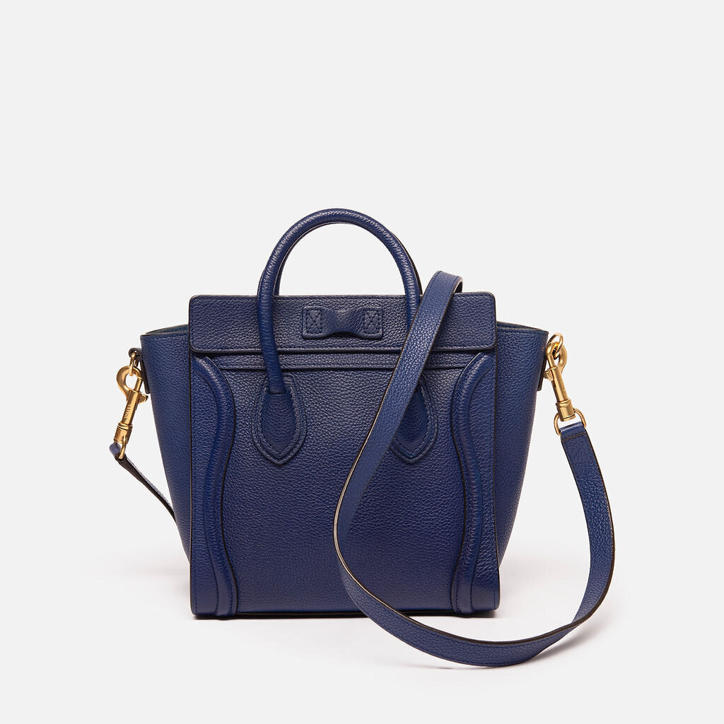 Celine Indigo Blue Nano Luggage Tote