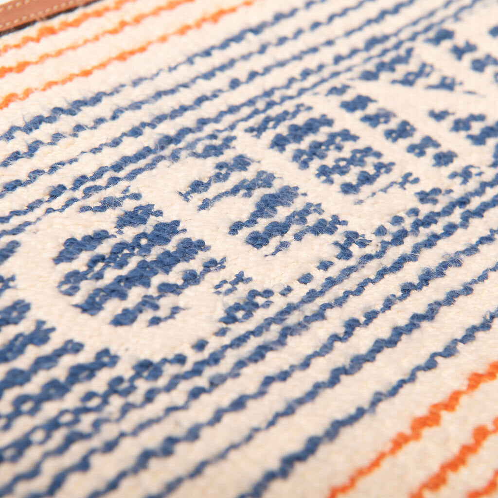 Celine Orange & Blue Striped Clutch/Wristlet
