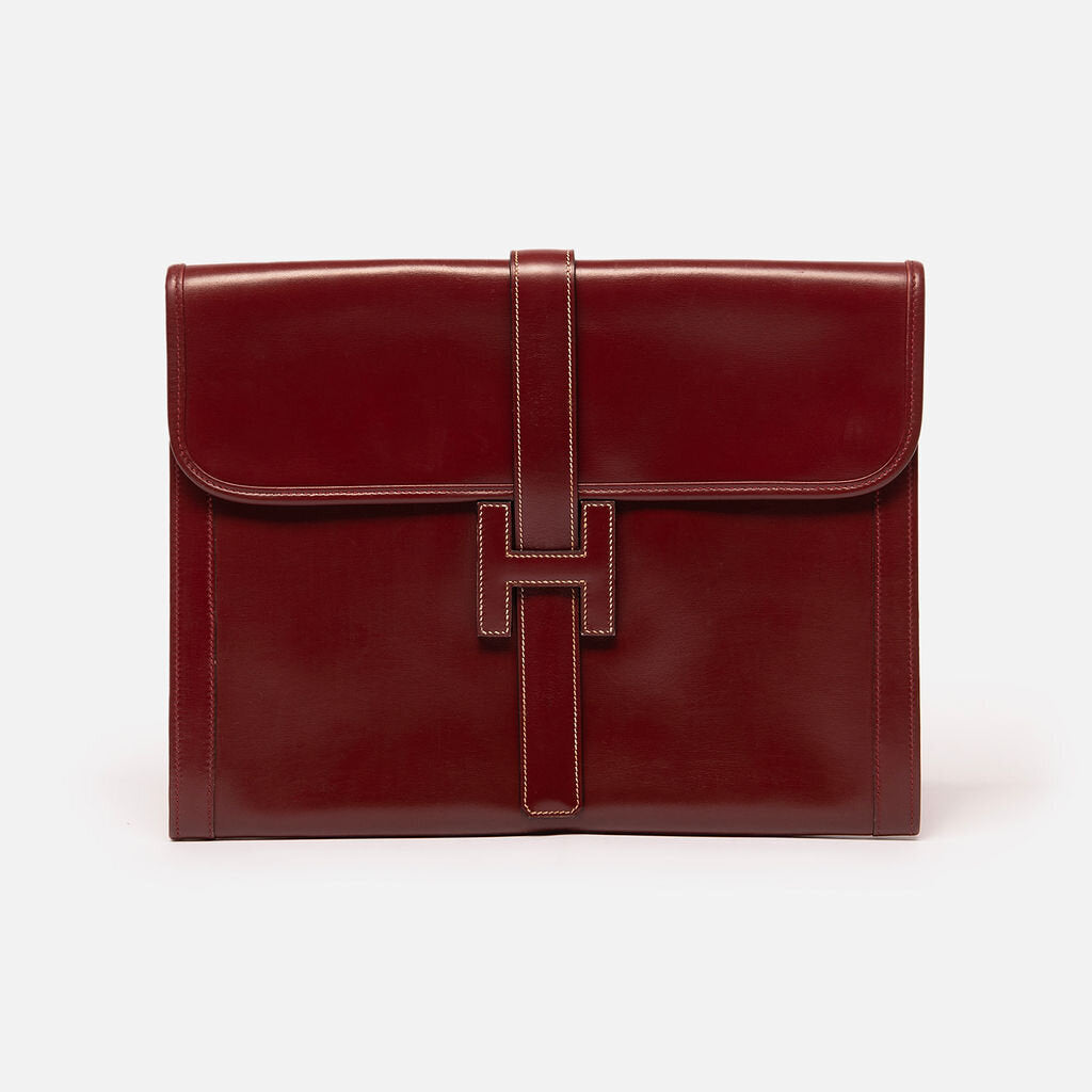 Hermes Rouge H Boxcalf GM Jige