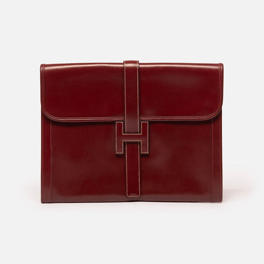 Hermes Rouge H Boxcalf GM Jige