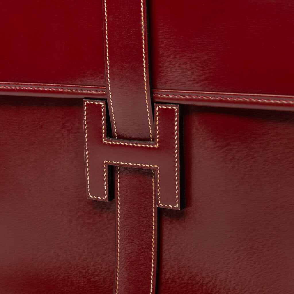 Hermes Rouge H Boxcalf GM Jige