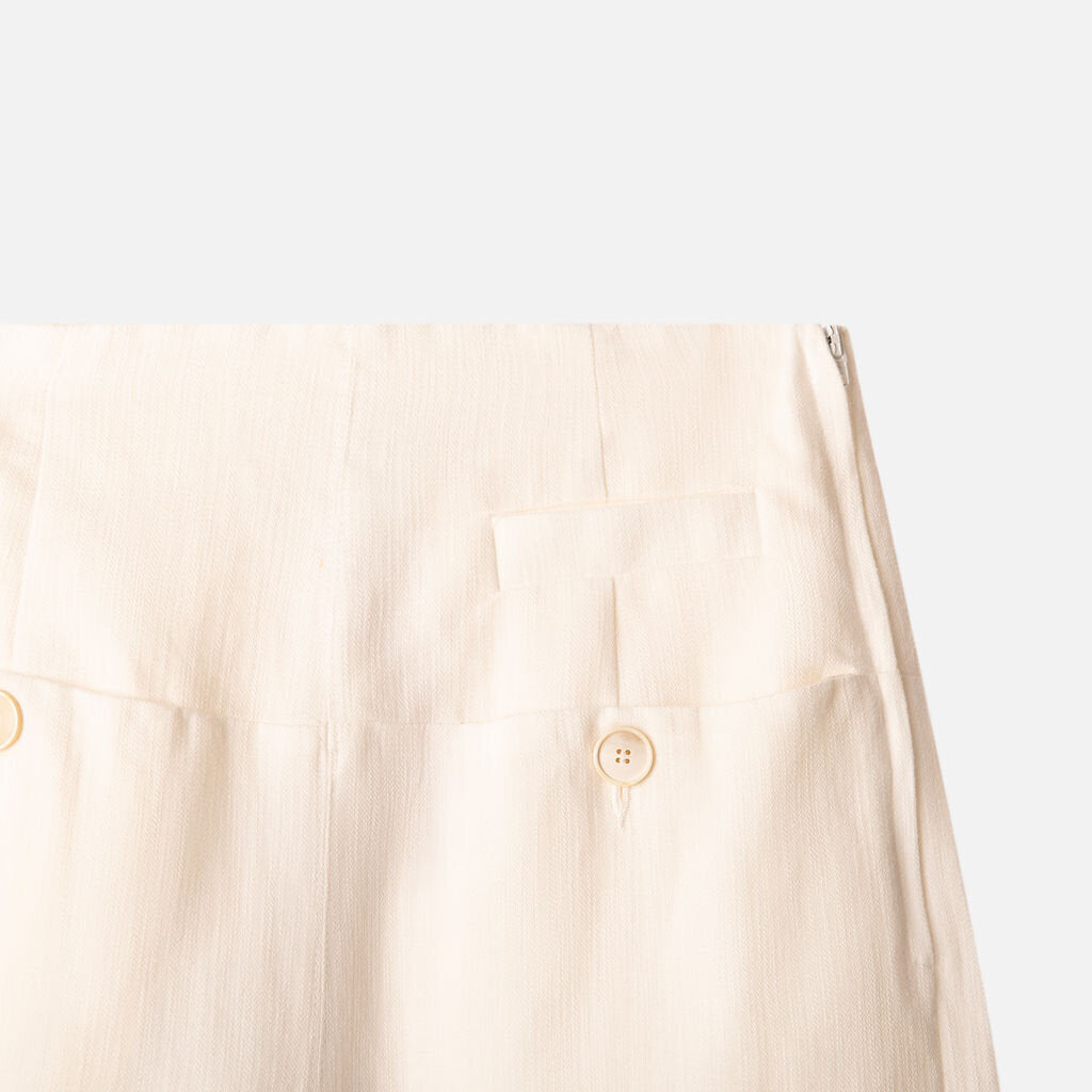 Tela White Cotton/Linen Pants