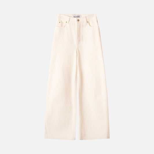 Loewe White Wide Leg Denim Jean