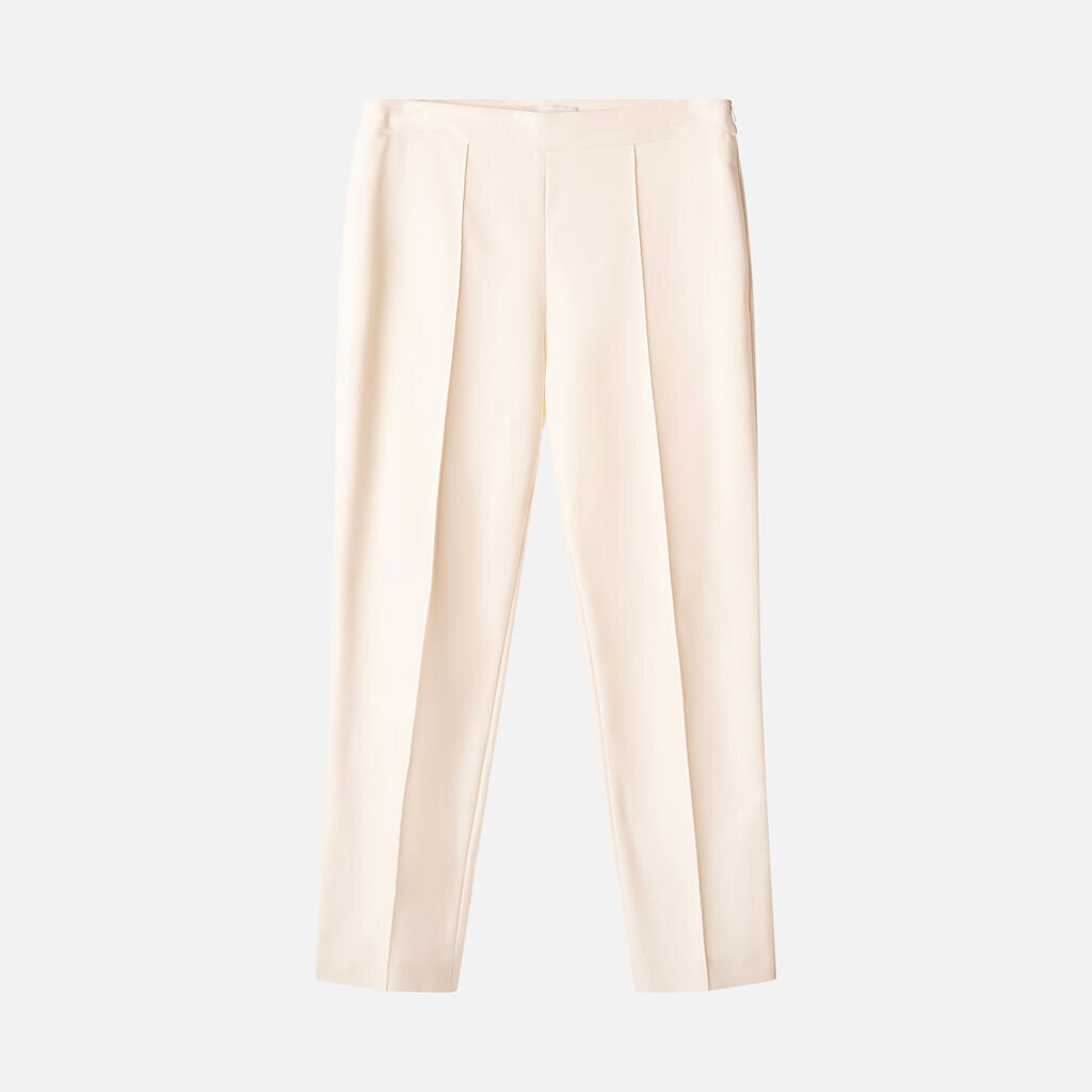 Partow White Cotton Straight Leg Pant
