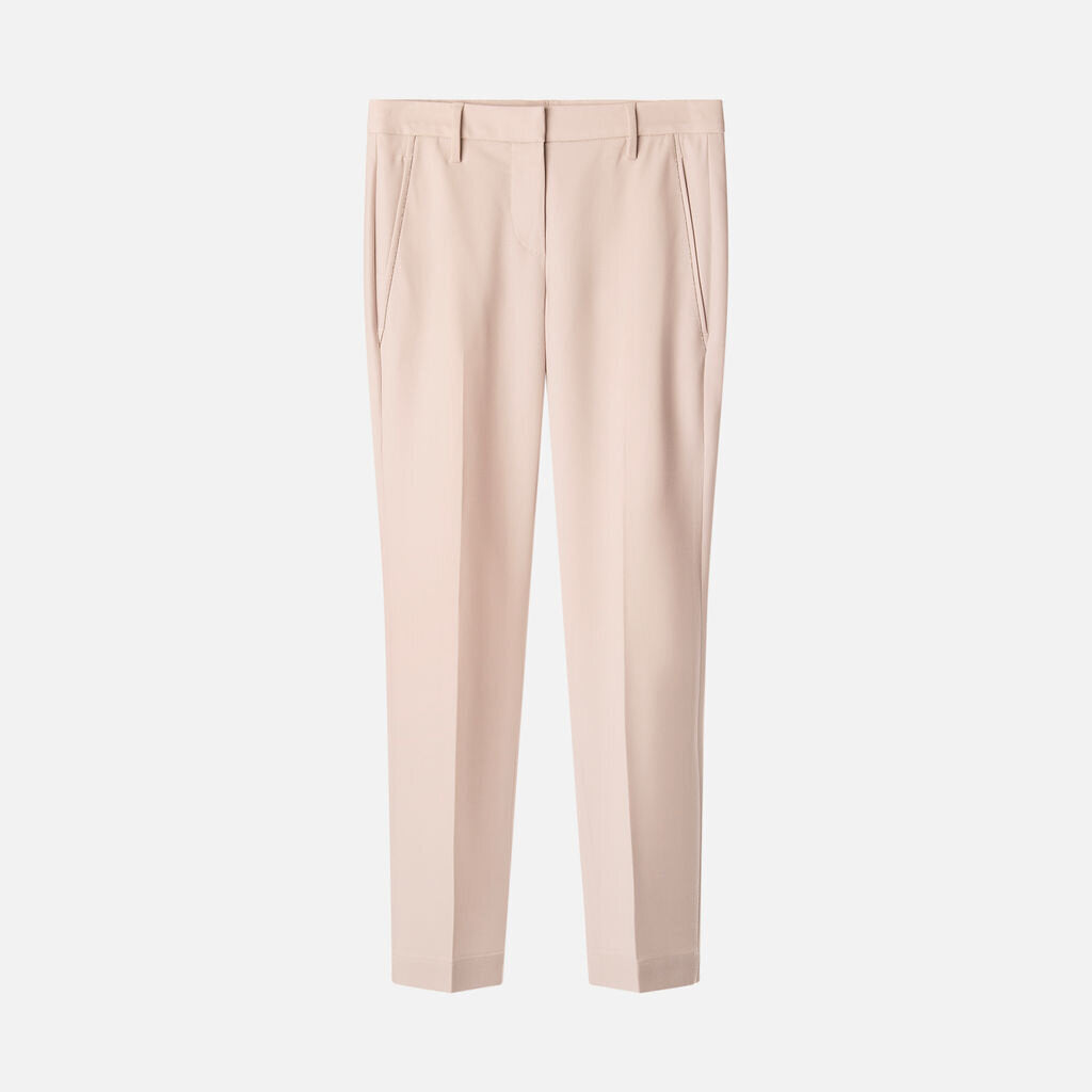 Brunello Cucinelli Beige Beaded Straight Leg Trouser