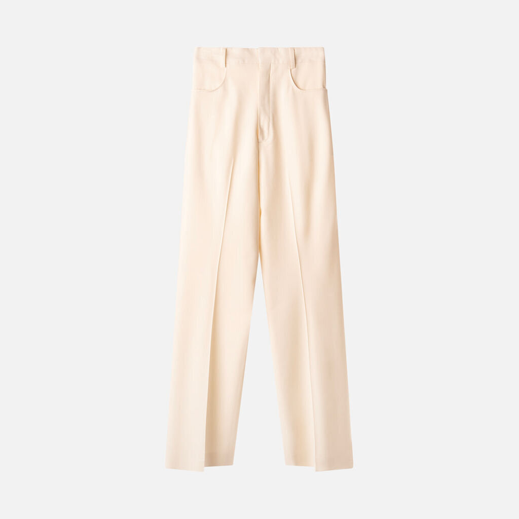 Jacquemus White Viscose/Wool Trouser