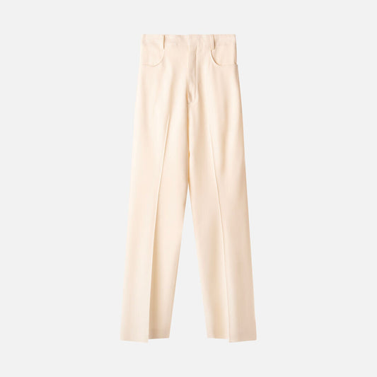 Jacquemus White Viscose/Wool Trouser