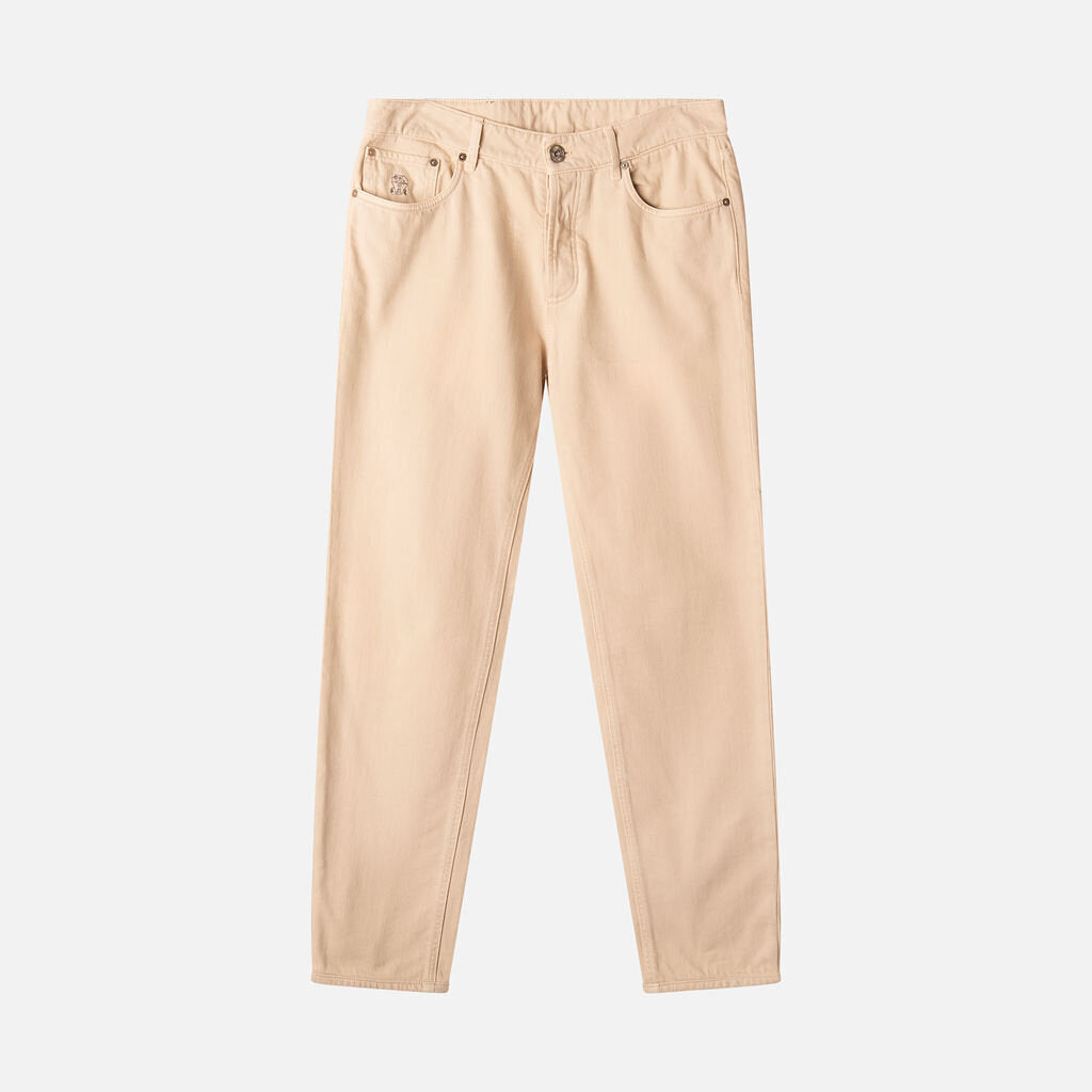 Brunello Cucinelli Traditional Fit Cream Jean
