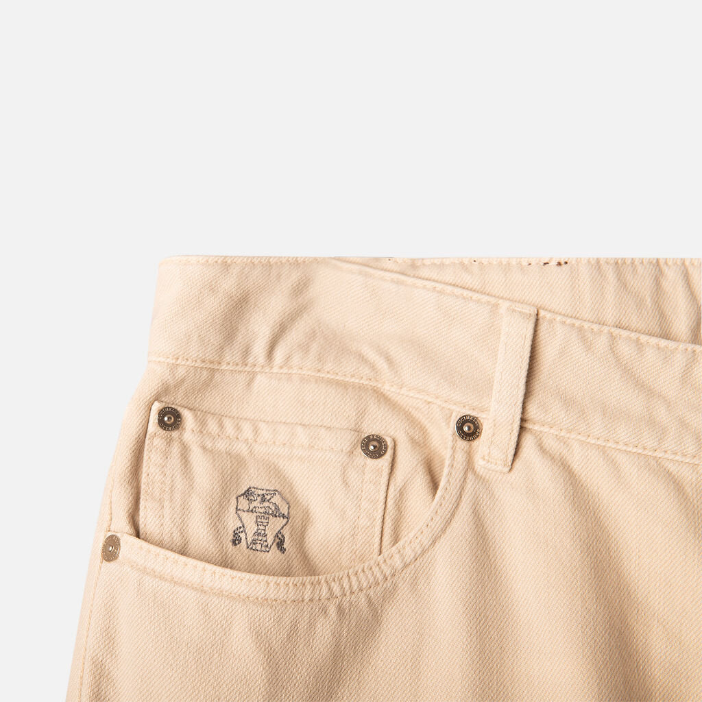 Brunello Cucinelli Traditional Fit Cream Jean