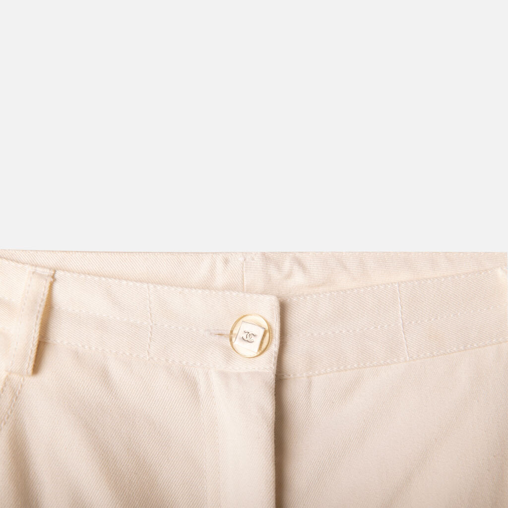 Chanel White Straight Leg Pants