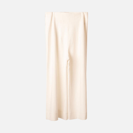 Staud White Poly Wide Leg Pant