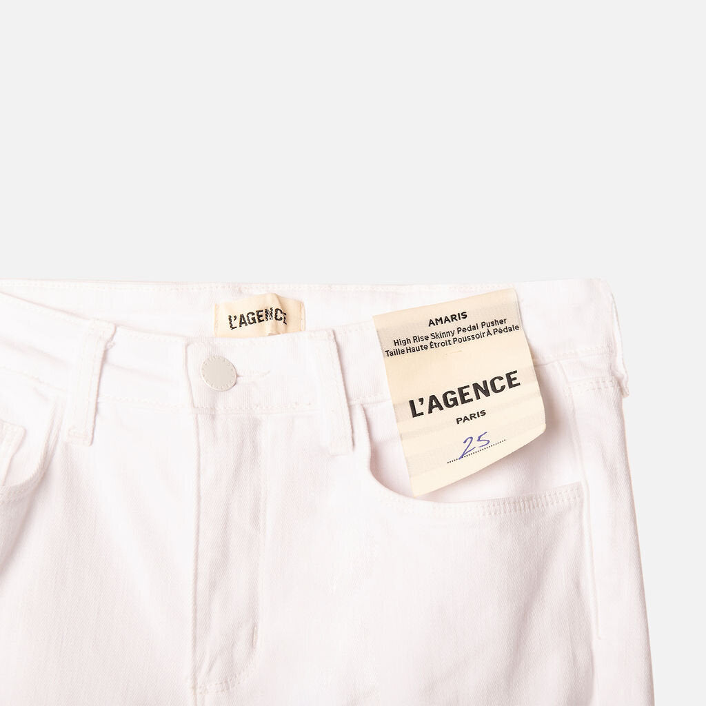 L'Agence White Straight Leg Zip Jean