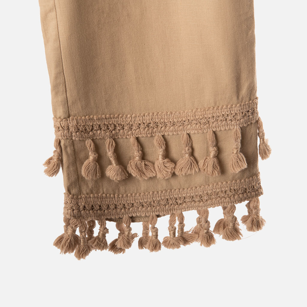 Calypso St Barths Beige Tassel Pants