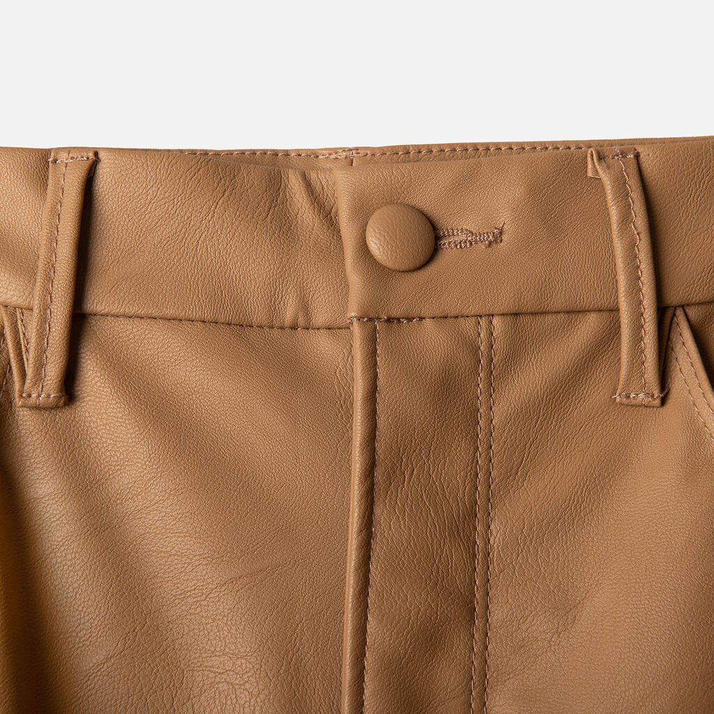 Good American Brown Faux Leather Pants