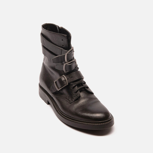 Saint Laurent Black Combat Boots