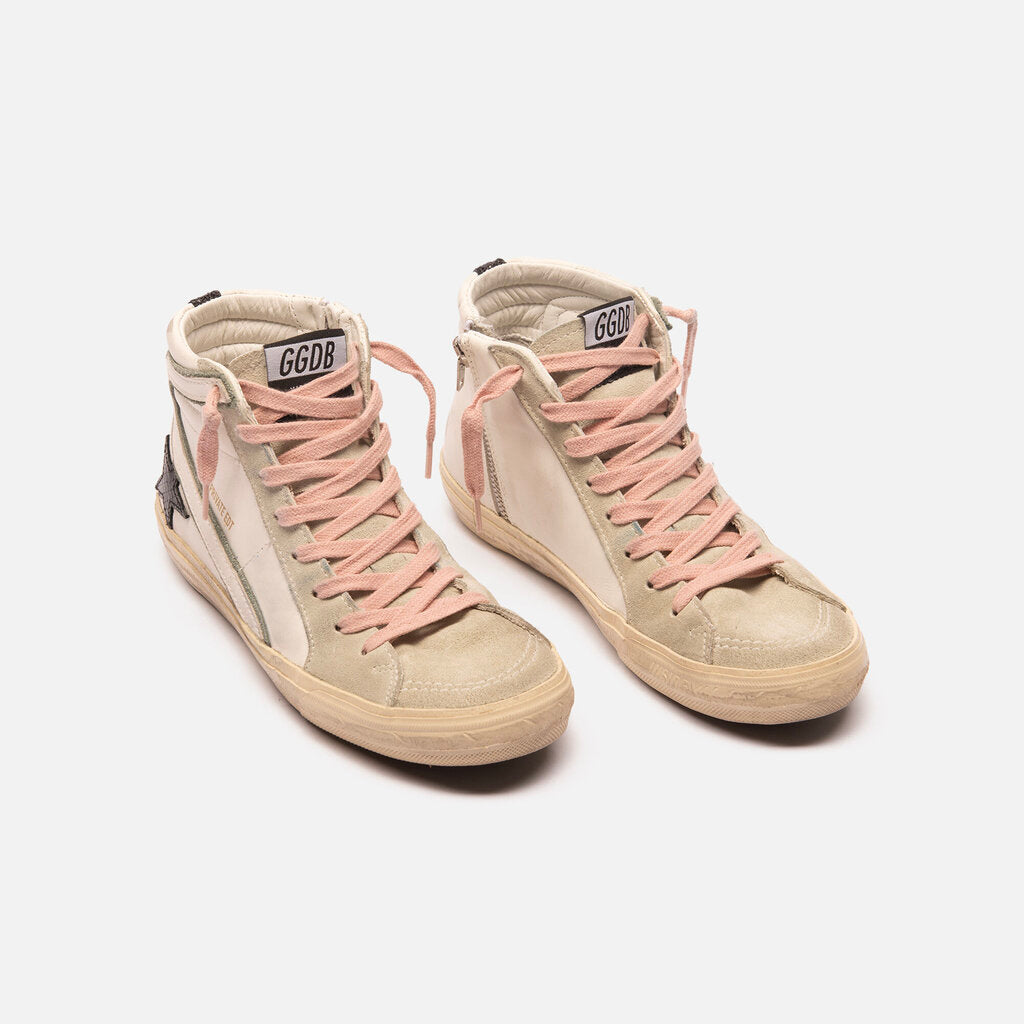Golden Goose White Leather High Top Sneakers