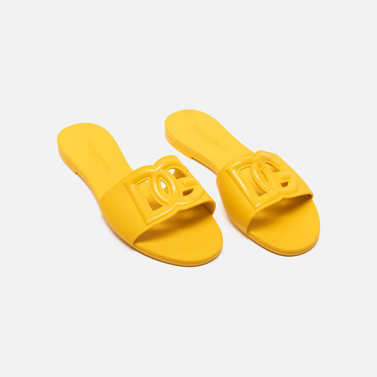 Dolce & Gabbana Yellow Rubber Logo Slides