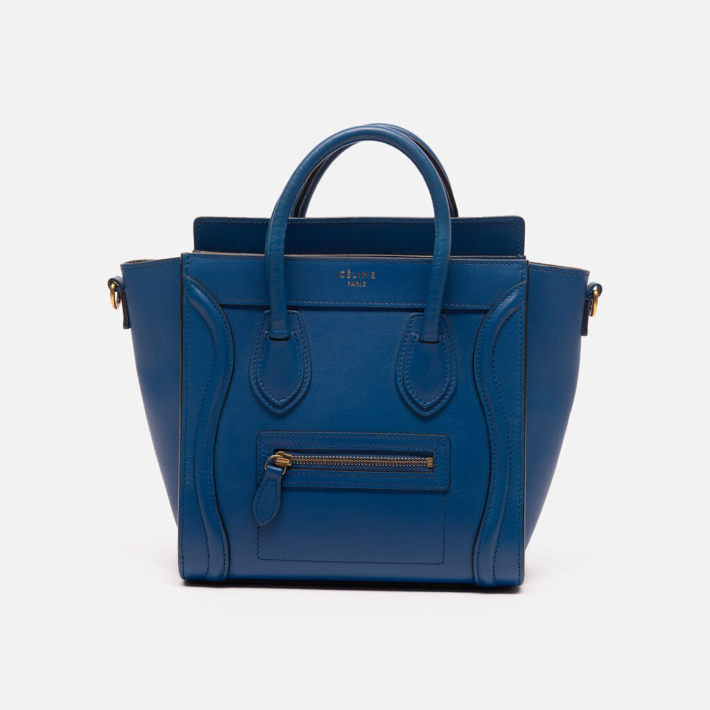 Celine Royal Blue Nano Luggage Tote
