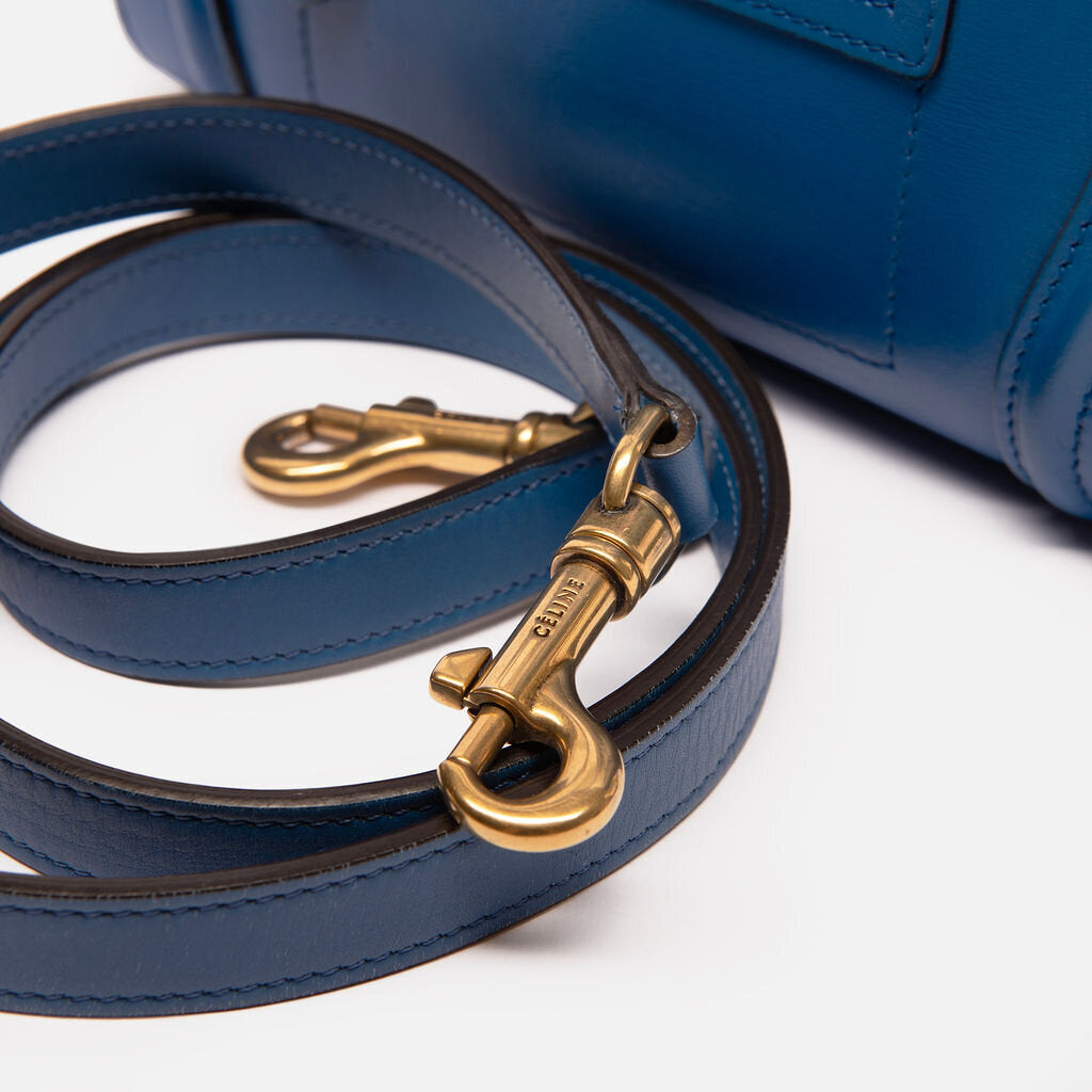 Celine Royal Blue Nano Luggage Tote