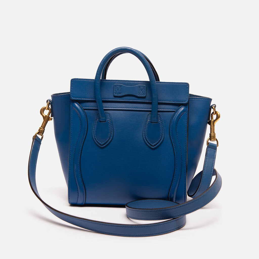 Celine Royal Blue Nano Luggage Tote