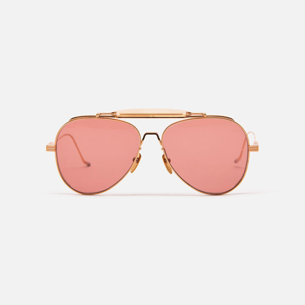 JacquesMarieMage Gold & Pink Aviator Sunglasses