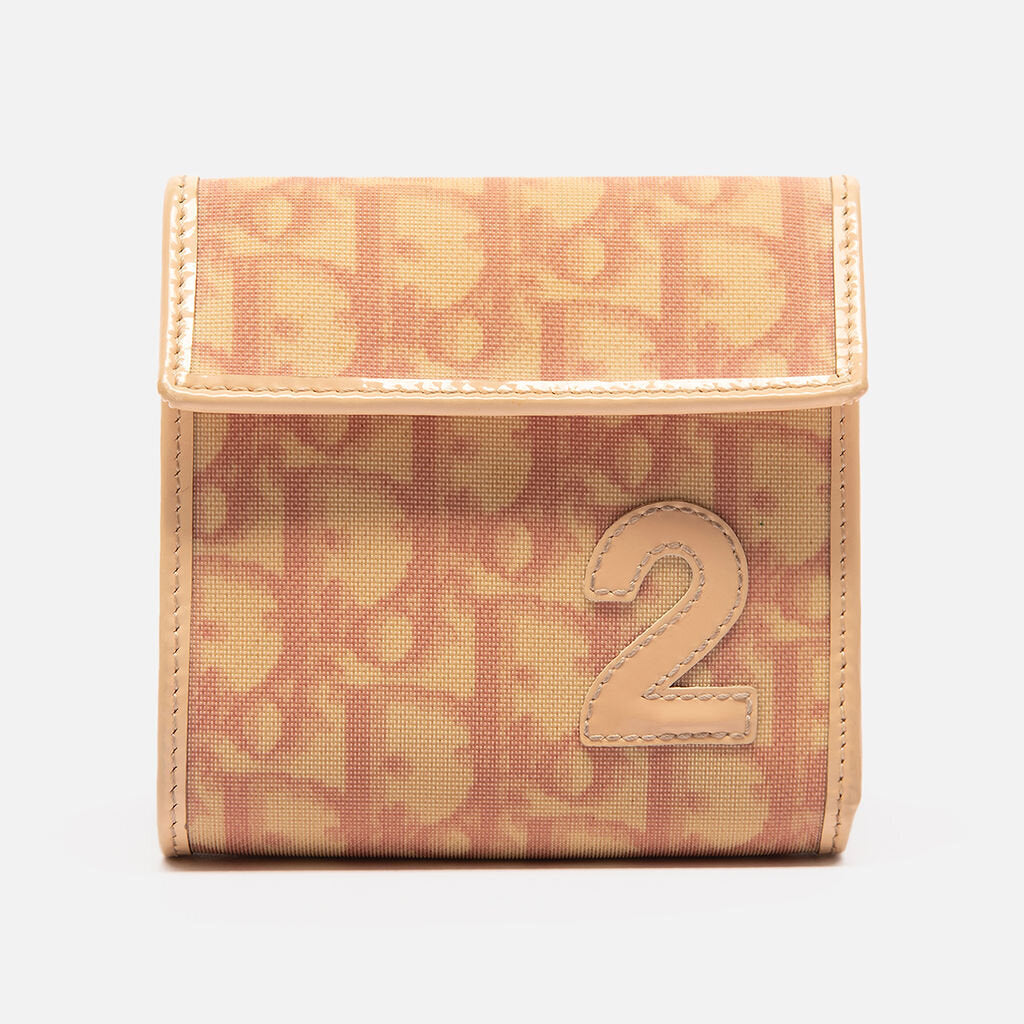 Dior Pink & Cream PVC Coated Compact Wallet