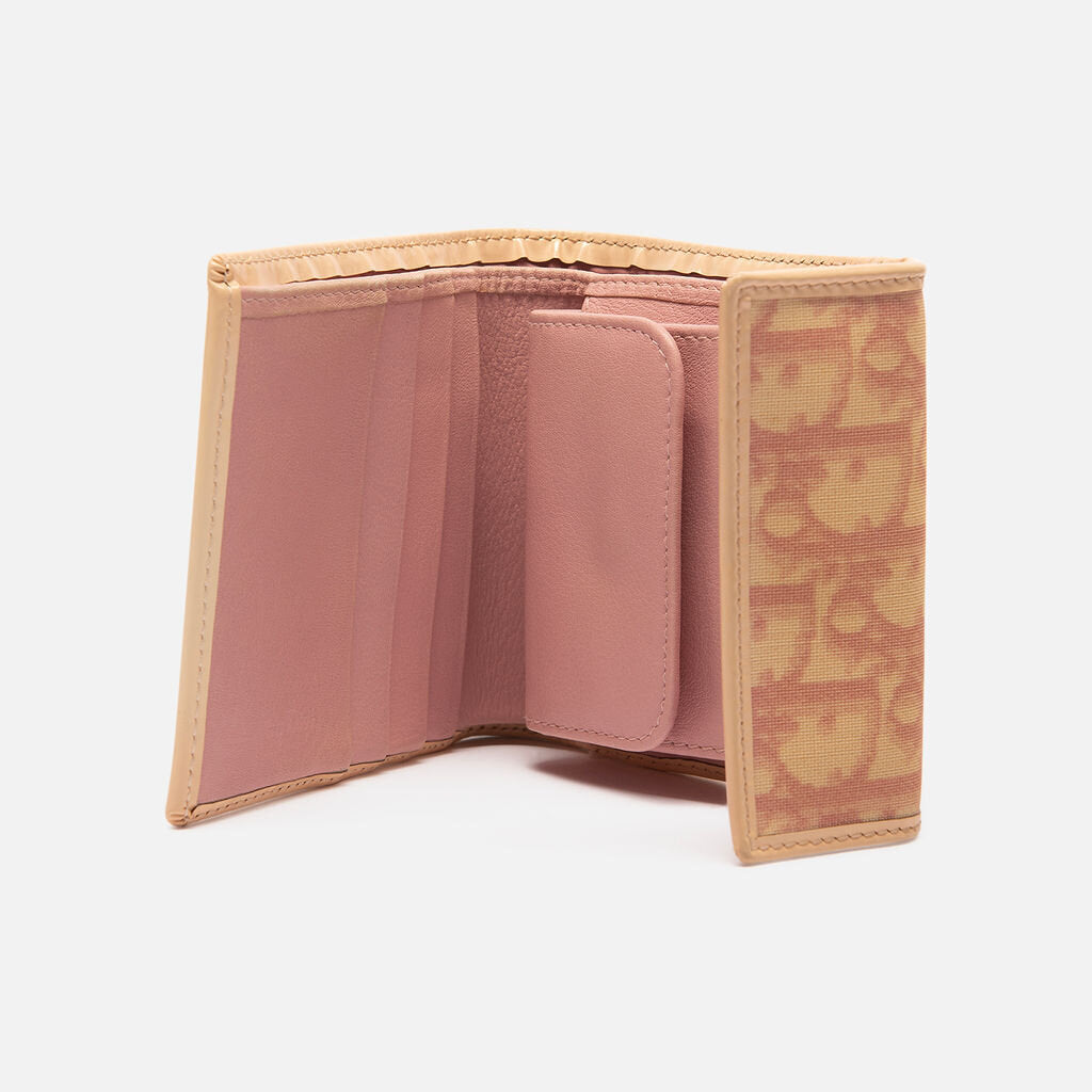 Dior Pink & Cream PVC Coated Compact Wallet