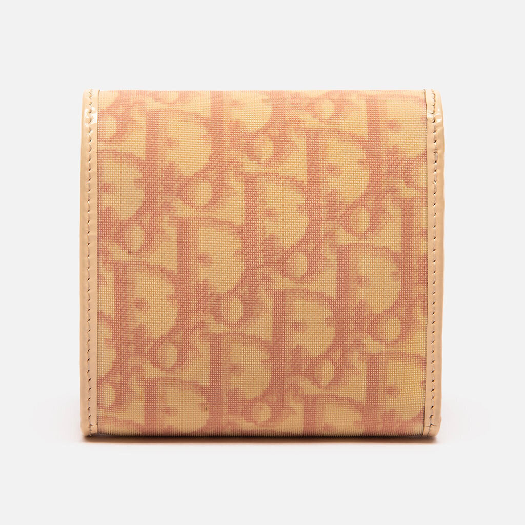 Dior Pink & Cream PVC Coated Compact Wallet