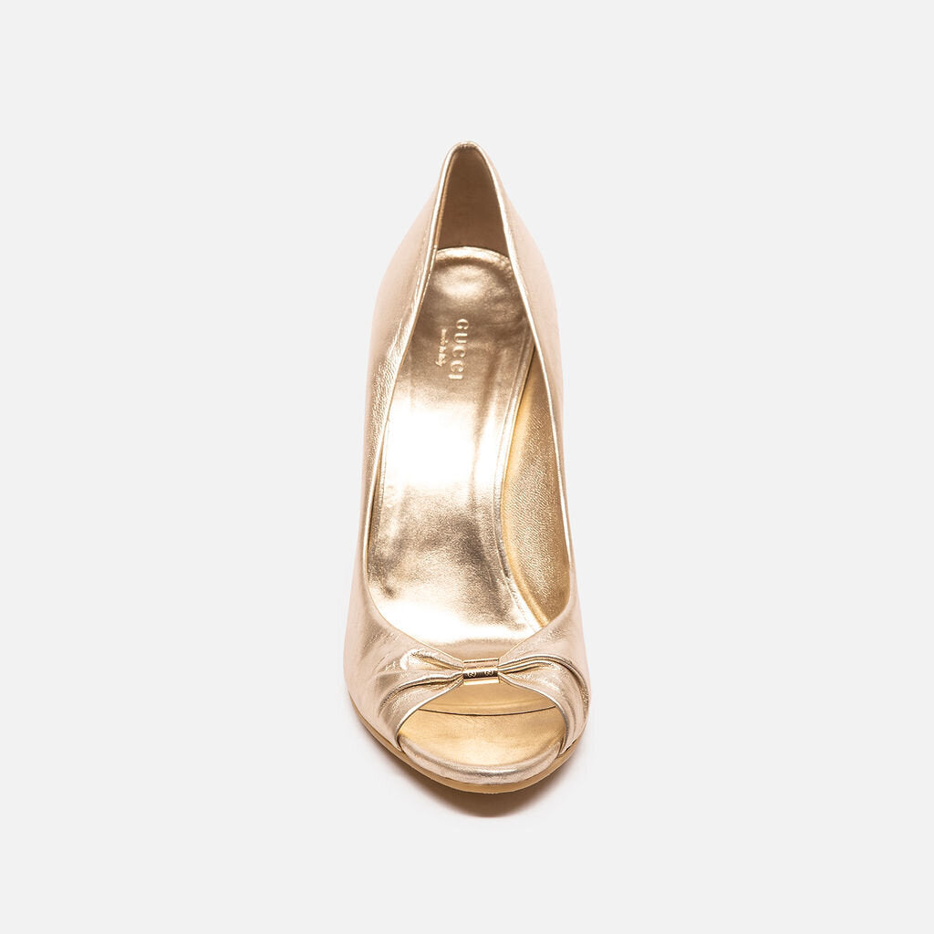Gucci Gold Cork Wedges