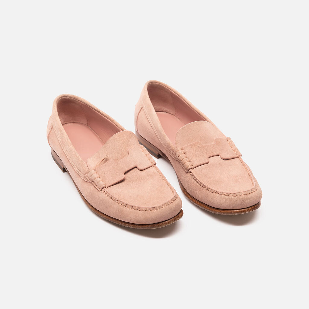 Hermes Pink Suede Loafer