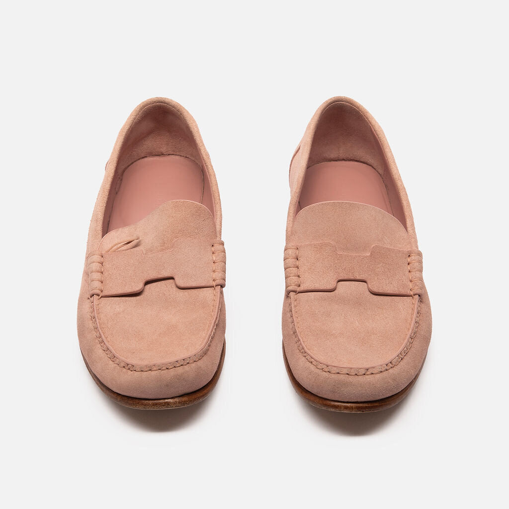 Hermes Pink Suede Loafer