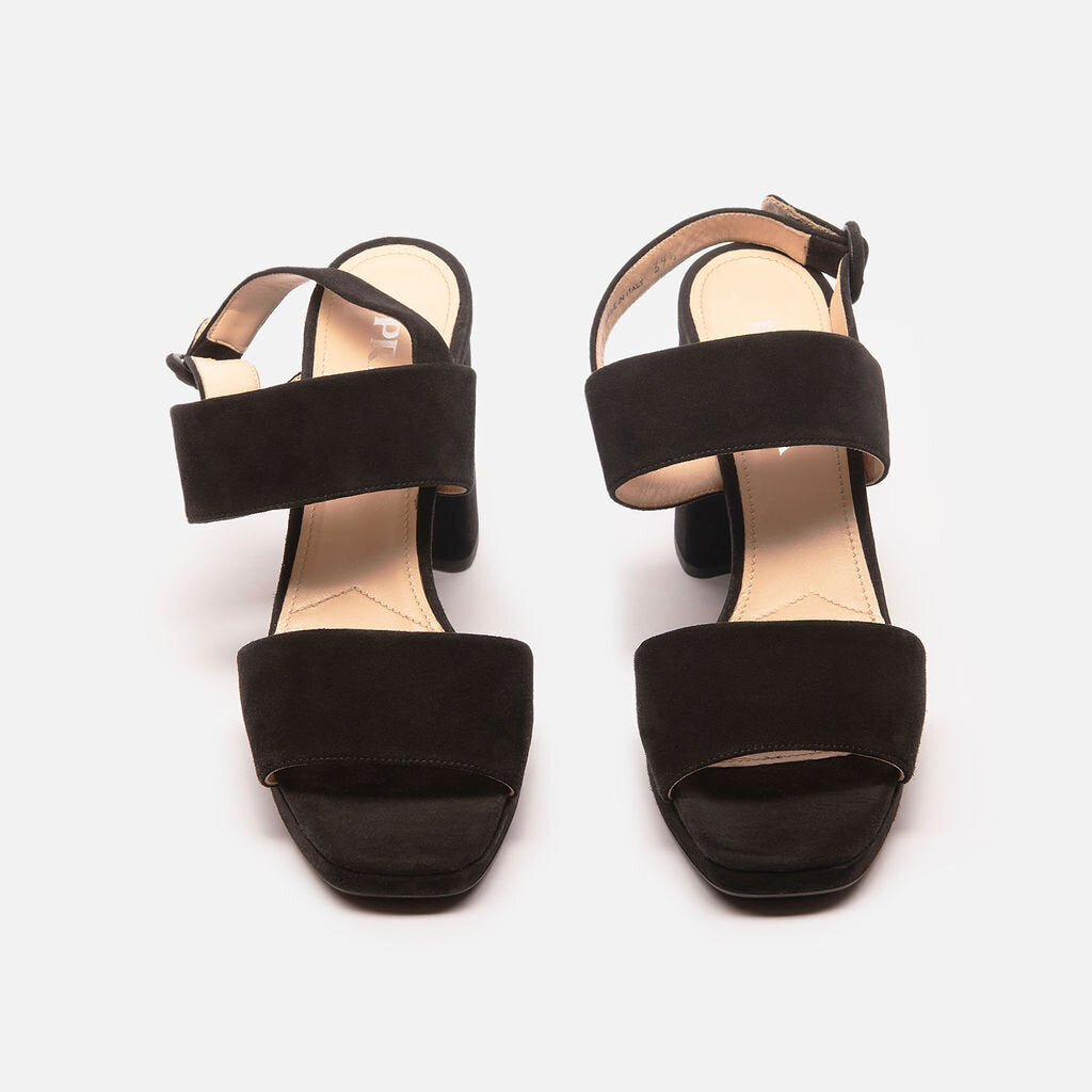 Prada Black Suede Platform Heels