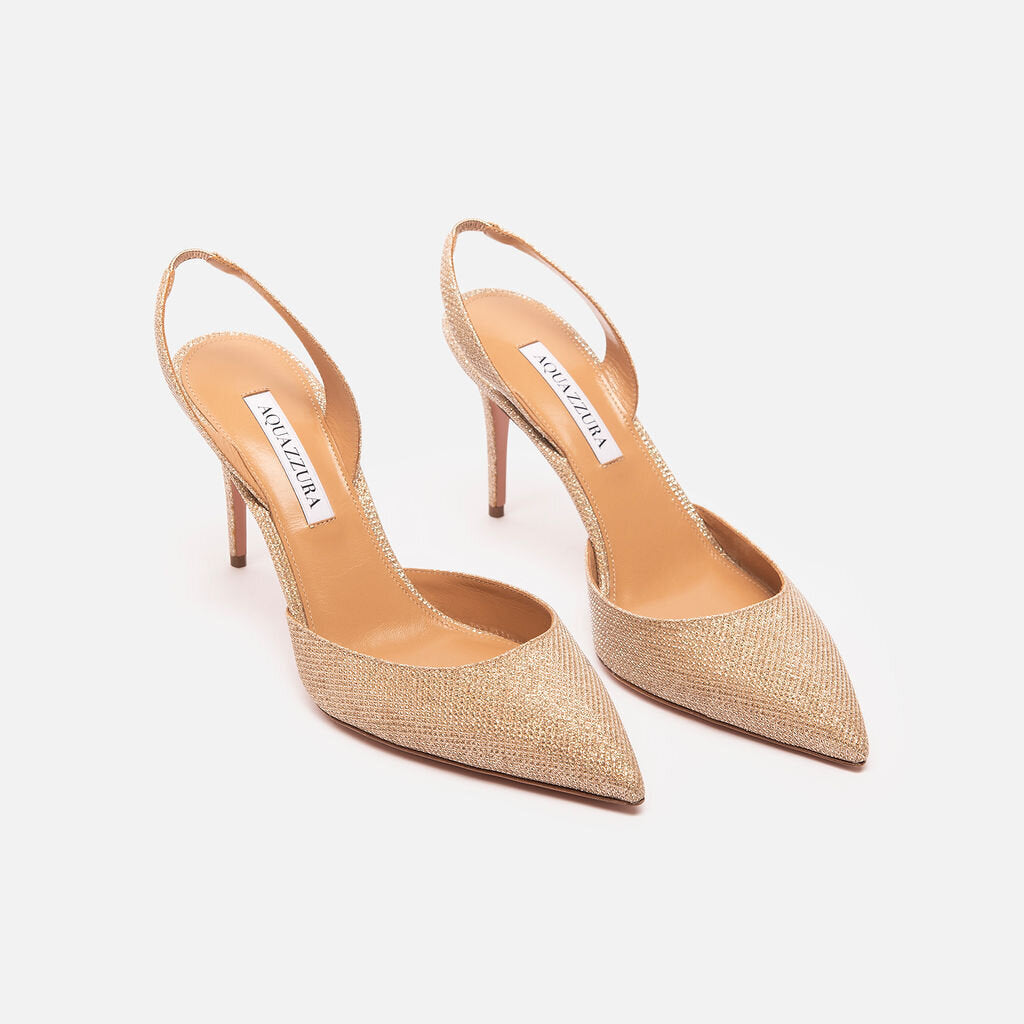 Aquazzura Metallic Gold Slingback Pumps